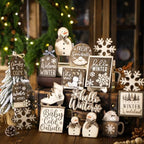Shellwei 23 Pcs Winter Tiered Tray Decor, Hello Winter Snowman Signs - Image 3