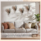 Jexine 2 Pcs Hanging Artificial Planters Wall Decor, White, Pampas - Image 4