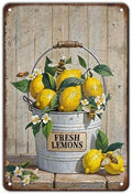 Funny Lemon Metal Tin Sign Welcome Home Sweet Home Wall Decor Yellow Lemon Wall Art for Kitchen Outdoor Garden Porch Restaurant Cafe Home Kitchen Decor 12x8 Inch ﻿ by KIYOYOHomeIsOurHappyPlace