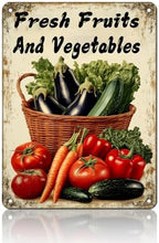 Vegetable Wall Decor Fresh Fruits And Vegetables Metal Tin Sign 12x16 Inch Funny Farmer's Market Tin Poster Retro Home Kitchen Garden Yard Restaurant Wall Decor by KIYOYOHomeIsOurHappyPlace