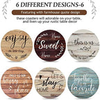 Queekay House Warming Gifts New Home Farmhouse Coasters Set of 6, Mixed - Image 4