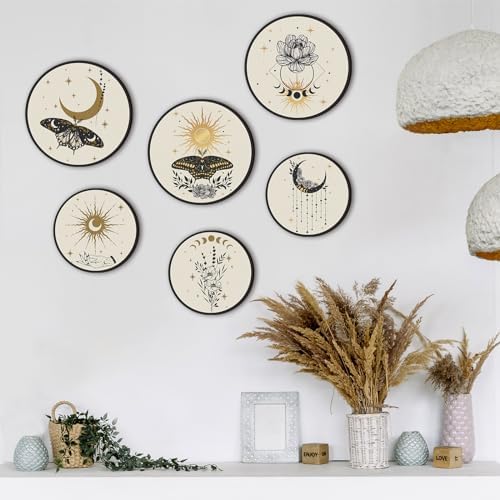Barydat 6 Pcs Boho Wooden Plant Wall Art Decor,Butterfly,8 Inch, 10 Inch - Image 6