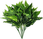 Artificial Scindapsus Aureus Decor, Plastic Realistic Green Leaves Shrubs Fake Plants Faux Grass Bushes Greenery for Indoor Outdoor Home Garden Verandah Office Table Arrangements Decoration 4 Pack by CATTREE