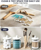 Glass Qtip Holder Dispenser - 4 Pack, Bathroom Decor and Organizer - Image 5