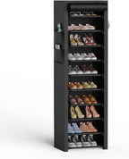 VTRIN Vertical Narrow Shoe Rack Organizer 10 Tier Tall Shoe Shelf Holds 20-22 by VTRIN