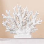 5.8" H White Coral Decor, Resin Coral Statue, Nautical Decorations for Home, Bedroom, Bathroom, Living Room, Beach/Coastal/Ocean Themed Cabinet Shelf Tabletop Decor by Elegondrar