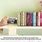 Decorative Books for Home Decor, Rustic Wood Book Stack for Table Decor, Country Roads Take Me Home Decoration Books for Living Room Bookshelf, Farmhouse Stacked Books Decoration (L61) - Image 3