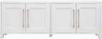 Henn&Hart Rectangular TV Stand for TV's up to 80" in White, TV Stands for the - Image 3