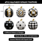 DAZONGE Set of 6 Ceramic Halloween Pumpkins Halloween Decorations Indoor - Image 3