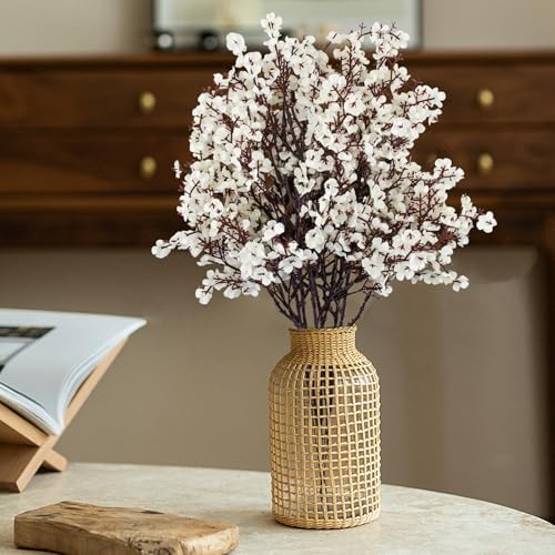 Babys Breath Artificial Flowers 6Pcs Fake Flowers Real Touch Faux Gypsophila Bouquet for Home Wedding Party Table Decor (White) - Image 5