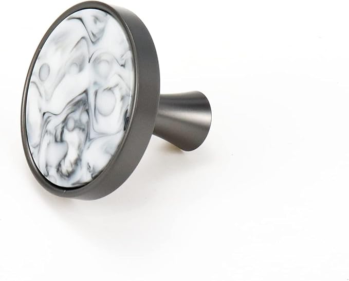 HEVSTIL 33 * 26MM Grey Marble Pattern Cabinet Knobs Marble Kitchen Cabinet - Image 3