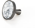 HEVSTIL 33 * 26MM Grey Marble Pattern Cabinet Knobs Marble Kitchen Cabinet - Image 3