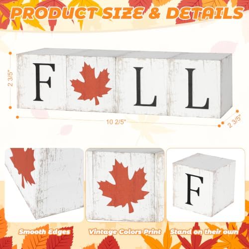 COCHIE Vintage Fall Decorations Set for Home Office Tabletop Shelf Indoor - Image 2