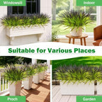 Uieke 28 Bundles Artificial Outdoor Plants UV Resistant Fake Grass Plants Faux Plastic Plants Greenery Shrubs for Home Garden Pathway Summer Decor, Deep Purple - Image 6