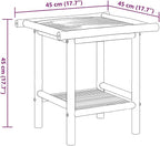 Bamboo Fiber Coffee Table with Storage Shelf, Eco-Friendly Modern Square End - Image 2