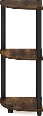 Furinno TURN-N-TUBE Corner Shelf, 3-Tier Corner Bookshelf, Display Storage - Image 6