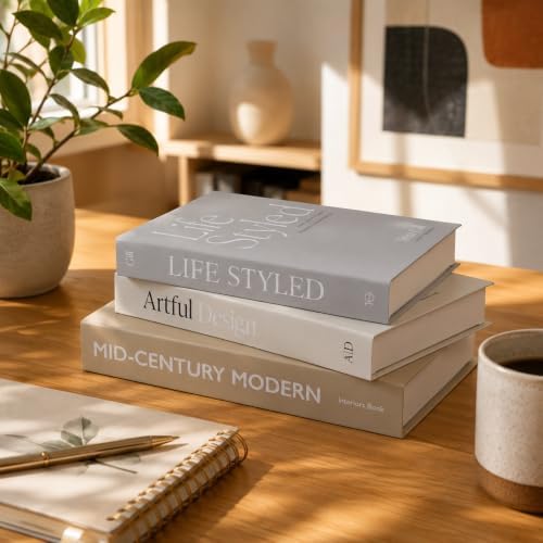 3 PCS Faux Decorative Books for Home Decor-Coffee Table Books Decor-Aesthetic Fake/Faux Books for Decoration,libros Decoration for Coffee Table, Shelf Accessories (MID-Botanical Life Styled) - Image 2