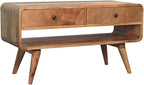 Reverse Curve Oak ish Media Unit - Image 3