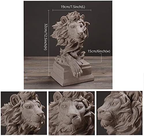 H&W Sandstone Lion Statue, The King of Beasts, Collectible Figurines - Image 5