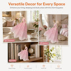 Guichifun Pink Leaf Angel Girls Fairy Statue Home Decoration - Image 2