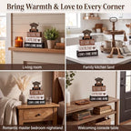 Marsui 4 Pcs Highland Cow Table Decor Rustic Cow Wooden Signs Gifts - Image 6