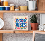 SRADMO Retro Boho Inspirational Floral Wood Box Sign Desk Decor - Image 4