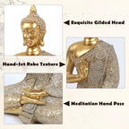 Gold Buddha Statue Gold Decor Meditation Gifts Indoor Statue for Zen Art - Image 4