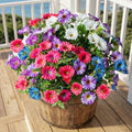 Colorful Artificial Morning Glory Flowers for Outdoor Planters, Premium UV Resistant Silk Faux Flowers for Porch, Hanging Basket & Window Box, Vibrant Garden Decor, No Pot, 13.3 Inch, 8 Bundles by UqueetenLtd