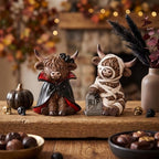 Halloween Decorations Indoor, Highland Cow Resin Vampire Statues Figurines - Image 5