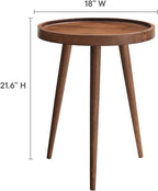 Modway Chiro Solid Wood Side Table in Walnut - Image 3