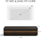 POVISON Fully-Assembled Mid Century Modern TV Stand, 78.74" Wood Media Console - Image 3