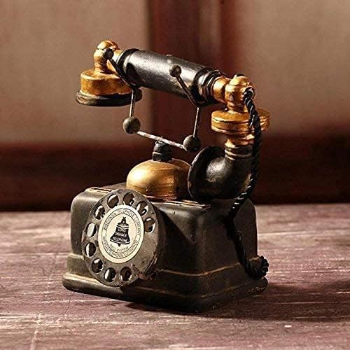 HoneyCare Retro Decorative Telephone Model, Vintage Antique Style Resin Rotary Phone Ornament for Home Office Decor, Steampunk & Victorian Style Statues, Photography Props, Housewarming Gift - Image 5