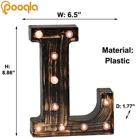 Pooqla Vintage Light Up Marquee Letters with Lights – Illuminated Industrial Style Lighted Alphabet Letter Signs - Coffee Bar Apartment Bedroom Wall Home Initials Decor A-Z - Image 4