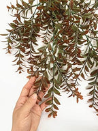 CATTREE Artificial Hanging Vines, Faux Ivy Leaves Plastic Plants Greenery Fake Leaf Plant UV Resistant for Indoor Outdoor Garden Door Wall Baskets DIY Wedding Party Table Decoration Red Brown 4 Pack - Image 4