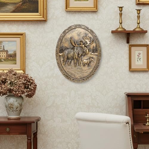 Vintage Moose Wall Sculpture,Antique Wall Decor,Retro Art Deer Decor - Image 5