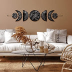 BBTO Boho Wall Decoration Moon Phase Wall Art Star Moon Decor, Black, White - Image 4