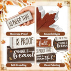4 Pcs Fall Tiered Tray Decor, Wooden Fall Decorations for Home - Image 4