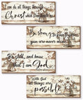 4 Pieces Beige Bathroom Decor Farmhouse Bible Verses Wall Decor Christian Signs Religious Art for Home Motivational Prayer Wall Art for Living Room Office Bedroom Bathroom(Beige, 10x4") by Unknown