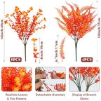 RECUTMS Fall Artificial Flowers for Outdoors,Orange Gold Fake Plants Flower - Image 2