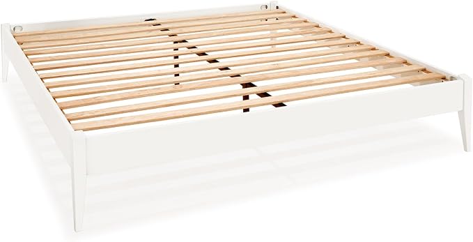 Bme Dinkee Signature Ivory White King Bed Frame Without Headboard - Image 5