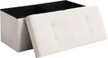 Storage Ottoman Bench Foldable Seat Footrest Shoe Bench End of Bed Storage by CUYOCA-MakeYouFeelComfort