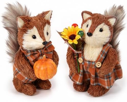 winemana 2 Pack Fox Fall Decorations for Home, Thanksgiving Table Decor by winemana