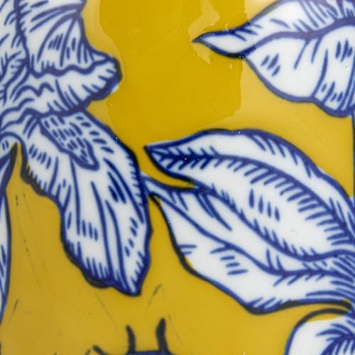 Creative Co-Op Decorative Small Ceramic Ginger Jar with Lid, Yellow - Image 3