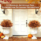 12 Bundles Artificial Fall Flowers for Outdoors Fall Decorations for Home - Image 5