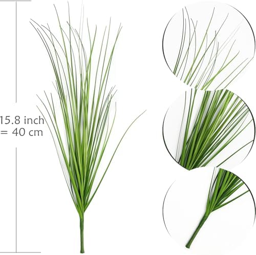 CATTREE Artificial Wheat Grass Shrubs, Fake Plants Faux Greenery Plastic Bushes Tall Stems for Outdoor Indoor Wedding Christmas Decor Office Yard Table Arrangements Planter Filler Decoration 8 Pack - Image 5