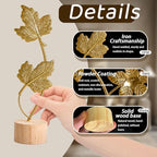 Gold Leaf Home Decor Set - Metal Leaves Statues, Modern Artistic Sculptures for Living Room, Office, Shelf & Home Decorative, Handmade 3D Botanical Accents (Fall Decor) - Image 6