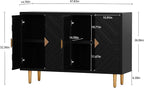 HLR 48" Accent Cabinet with 4 Doors and Shelves, Modern Sideboard Buffet - Image 2