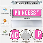 "Pink PRINCESS ST" Vintage Metal Tin Sign | Perfect for Girl's Room Decor | Exquisite Wall Art | 16x4 inchesCafe (B75) - Image 2
