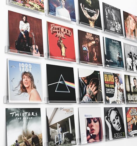 Laurensory Vinyl Record Wall Mount Shelves, 12 inch Vinyl Holder, 20 Pack by Laurensory