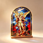 KOMI St Michael Stand Statue Acrylic Catholic Icon Ornament Home Altar Decor Christian Gifts - Image 4